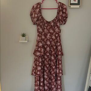 Altar'd State Mauve Floral Maxi Dress